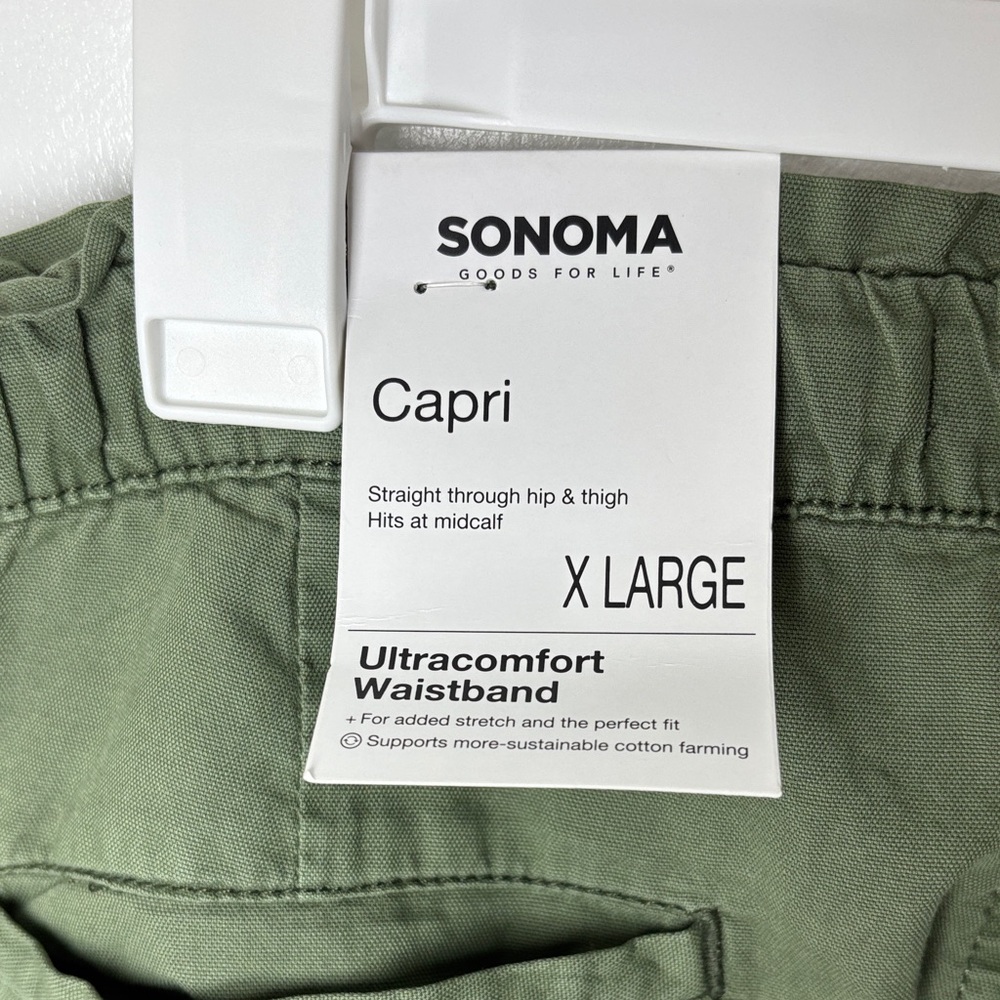 NWT Sonoma Olive Green Capris Women Size XL - Picture 9 of 13